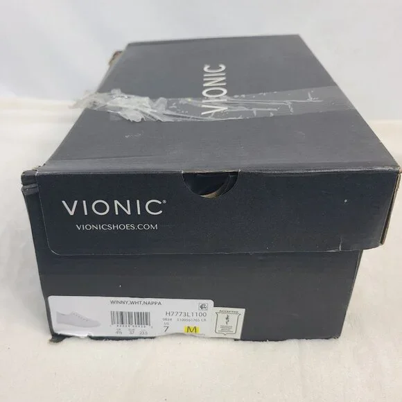 NEW Vionic Winny White Nappa Leather Casual Sneakers With Arch Support Size 7 - Picture 11 of 11